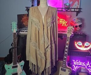 INC International Concepts Beige Fringed Cardigan